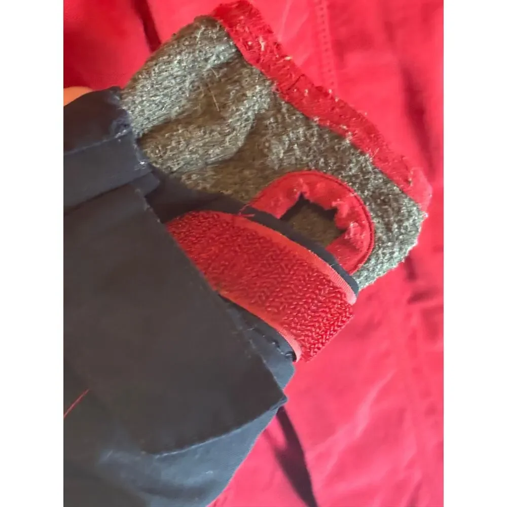 Lands' End Squall Jacket Kids 10–12 Red Black Waterproof Fleece Lined Insulated